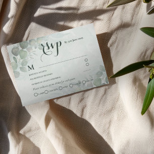 Rustic Sage Green Eucalyptus RSVP Wedding Enclosure Card