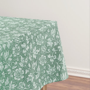 Rustic Sage Green Floral Pattern Tablecloth
