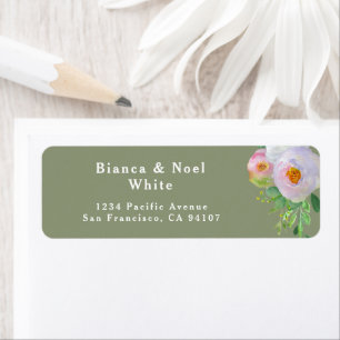 Rustic Sage Green Floral Return Address Labels