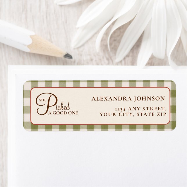 Rustic Sage Green Gingham Apple Bridal Shower (Insitu)