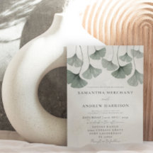 Rustic Sage Green Ginkgo leaf Wedding