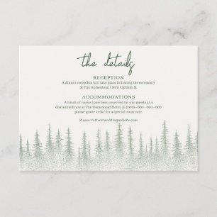 Rustic Sage Green Mountain wedding Details  Enclosure Card