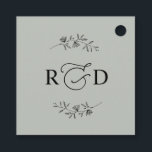 Rustic Sage Green Simple Monogram Thank You Favour Tags<br><div class="desc">Designed to coordinate with our Romantic Script wedding collection,  this customisable tag,  features a calligraphy graphic thank you,  paired with a classy serif font in black. Matching items available.</div>