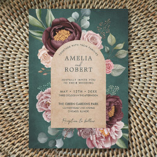 Rustic Sage Green Watercolor Floral Boho Wedding I Invitation