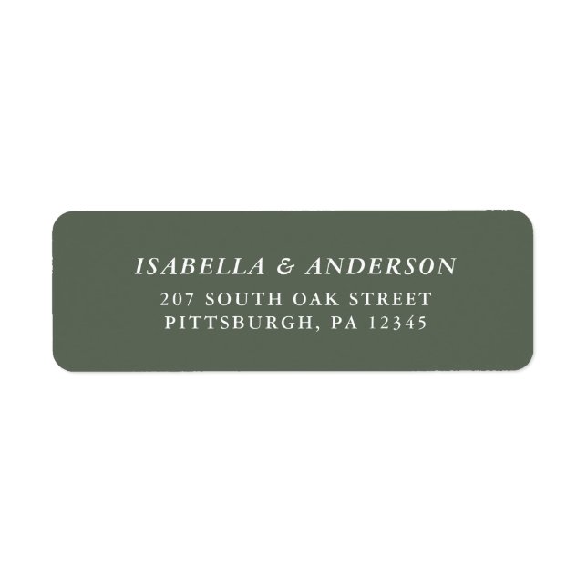 Rustic Sage Green Wedding Return Address Label (Front)