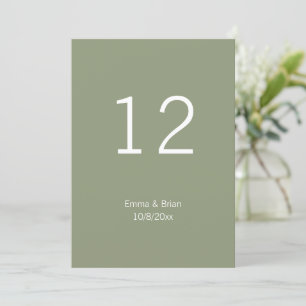 Rustic Sage green Wedding Table number