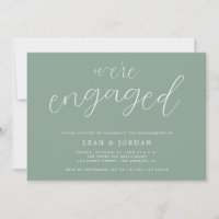 Rustic Sage Green We're Engaged Engagement Party