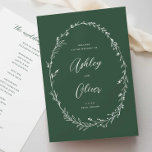 Rustic Sage Green Wildflower Wreath Wedding Programme<br><div class="desc">This lovely wedding ceremony program features a lovely deep sage green and white colour palette with hand-drawn wildflowers and elegant typography. Together these elements create an rustic yet elegant wedding program that would be perfect for a romantic wedding any time of the year. This design coordinates with our Rustic Wildflowers...</div>