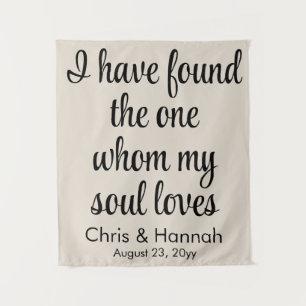 Rustic Sand Tan Black Wedding Sign for Ceremony  Tapestry