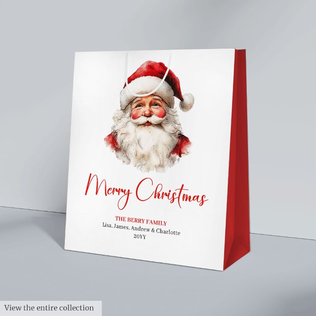 Rustic Santa Claus Traditional Red Green Gift Bag (Rustic Santa Claus Traditional Red Green Gift Bag)