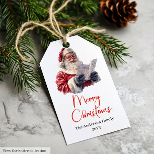 Rustic Santa Claus Vintage Christmas Gift Tag Idea