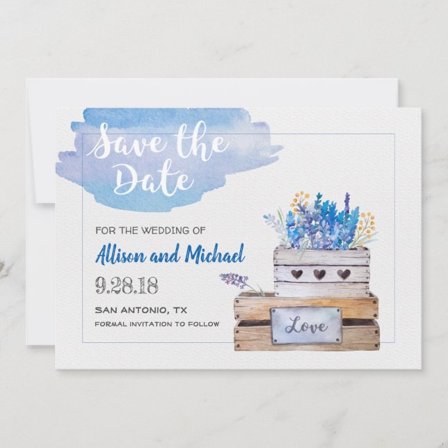 Rustic Save the Date Card (Front)