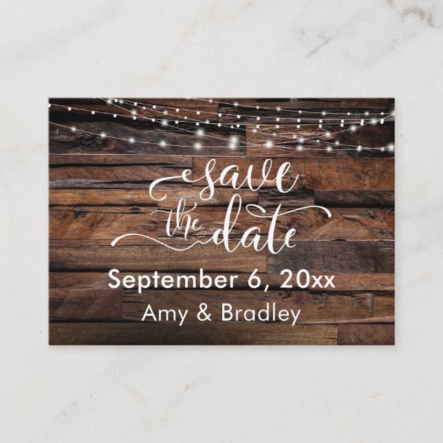 Rustic Save the Date + Details Enclosure Cards (Front)
