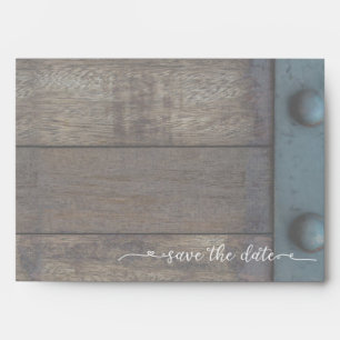 Rustic save the date envelope