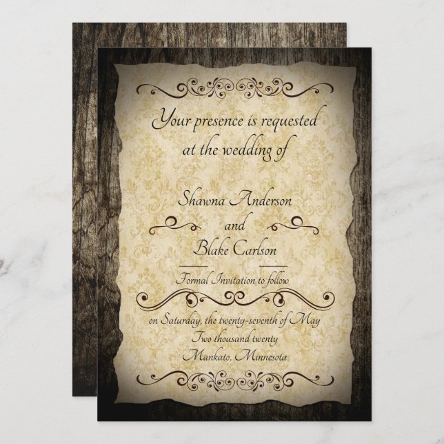 Rustic Save The Date Invitation (Front/Back)