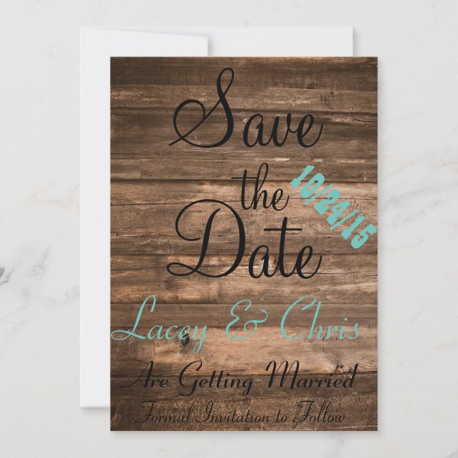 Rustic Save the Date Invitation (Front)