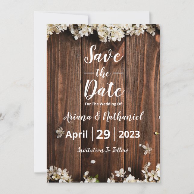 Rustic Save The Date Invitation Card (Front)