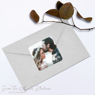 Rustic Save the Date Save our Date Announcement Square Sticker