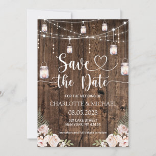 Rustic Save the Date Wedding Invitation
