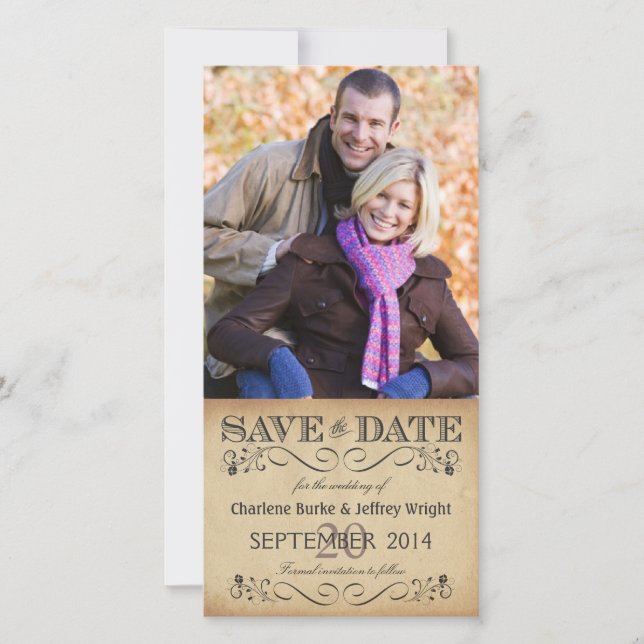 Rustic Save the Date Wedding Photocards (Front)