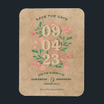 Rustic Save the Date with no Photo Unique Wedding Magnet<br><div class="desc">Minimal Rustic Save the Date Magnets | Unique Wedding Save the Date Template with no Picture |  Vintage Floral Save the Date Idea | Unique Save the Date Template |</div>