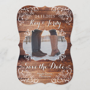 Rustic Save the Date Woodland Wedding Your Photo Invitation