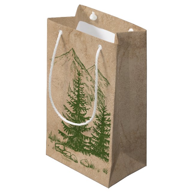 Rustic Scenic Mountain wedding Gift Bag (Front Angled)