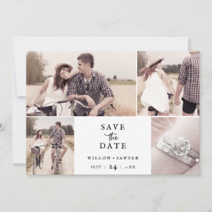 Rustic Script 4 Photo Collage Save The Date