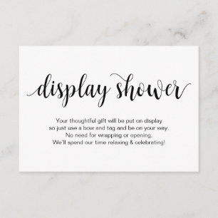 Rustic Script, Black, Display Shower Enclosure Card