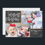 Rustic script chalkboard collage christmas holiday card<br><div class="desc">photo collage design with lovely white brush script. You can upload your own photo,  edit the text and other features</div>