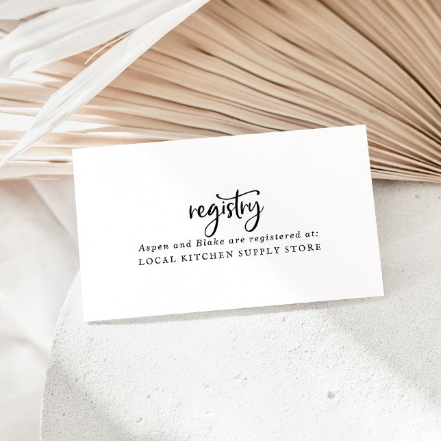 Rustic Script Gift Registry Enclosure Card (Creator Uploaded)