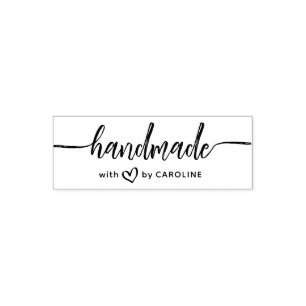 rustic script handmade self-inking stamp