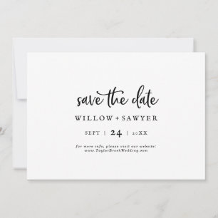Rustic Script Horizontal Save The Date