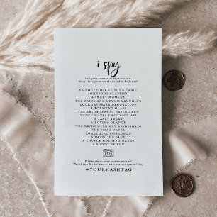 Rustic Script I Spy Wedding Photo Scavenger Flyer