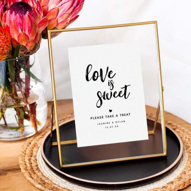 Rustic Script Love is Sweet Wedding Favour Sign (Creator Uploaded)