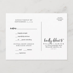 Rustic Script Menu Choice RSVP