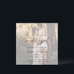 Rustic Script Photo Modern Wedding Invitation<br><div class="desc">Modern photo wedding invitation featuring a simple design with "the wedding of" in a rustic style script typography along with your wedding details over your favourite picture with an opaque overlay.  This elegant invitation with a minimalist layout is great for any style of wedding.</div>