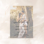 Rustic Script Photo Modern Wedding Invitation<br><div class="desc">Modern photo wedding invitation featuring a simple design with "the wedding of" in a rustic style script typography along with your wedding details over your favourite picture with an opaque overlay.  This elegant invitation with a minimalist layout is great for any style of wedding.</div>
