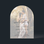 Rustic Script Photo Modern Wedding Invitation<br><div class="desc">Modern photo wedding invitation featuring a simple design with "the wedding of" in a rustic style script typography along with your wedding details over your favourite picture with an opaque overlay.  This elegant invitation with a minimalist layout is great for any style of wedding.</div>