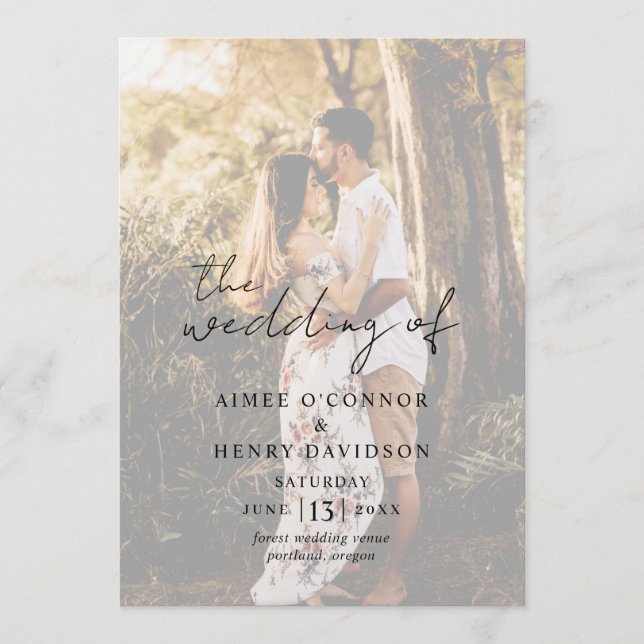 Rustic Script Photo Modern Wedding Program Programme (Front)
