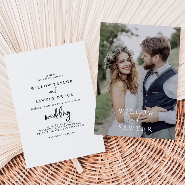 Rustic Script Photo Wedding Invitation (Creator Uploaded)