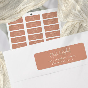 Rustic Script Return Address Wedding Terracotta