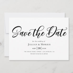 rustic script save the date invitation