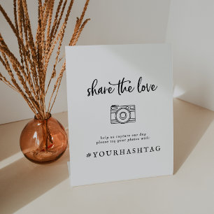 Rustic Script Share The Love Wedding Hashtag Sign
