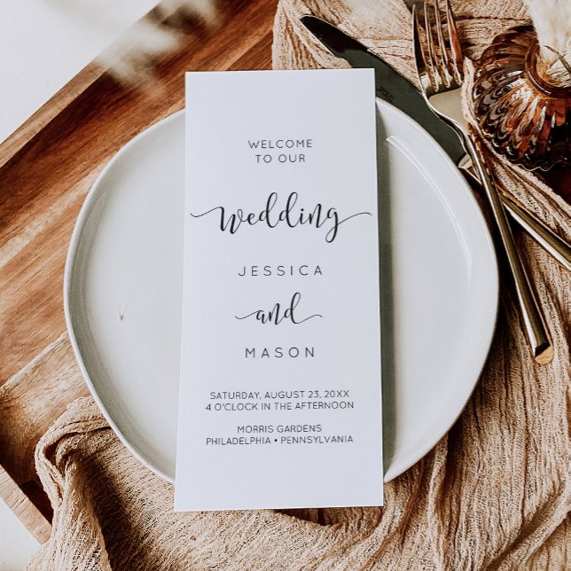 Rustic Script Tri-Fold Wedding Program Flyer (Creator Uploaded)