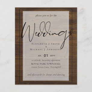 Rustic Script Typography Budget Wedding