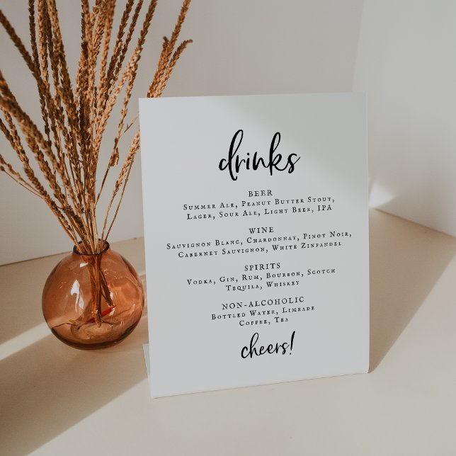 Rustic Script Wedding Drinks Menu Sign (Creator Uploaded)
