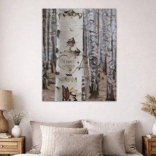 Rustic Script Woods Engaged Keepsake Poster