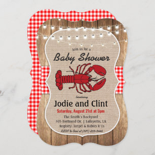 Rustic Seafood Boil Baby Shower Invitation