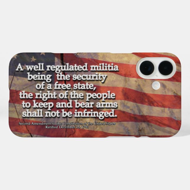 Rustic Second Amendment to the US Constitution Case-Mate iPhone Case (Back (Horizontal))